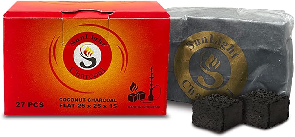 Sunlight Coconut Hookah Charcoal Flats - 27 Pcs