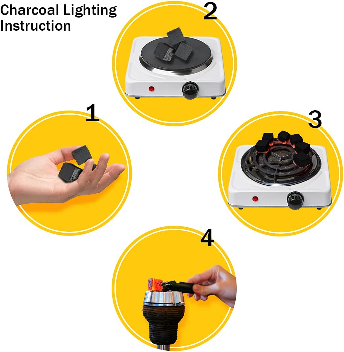 Sunlight Coconut Hookah Charcoal Flats - 27 Pcs