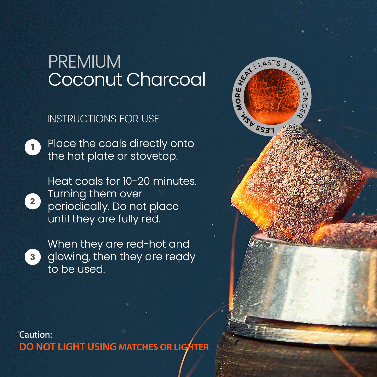 Sunlight Coconut Hookah Charcoal Cubes - 72 Pcs