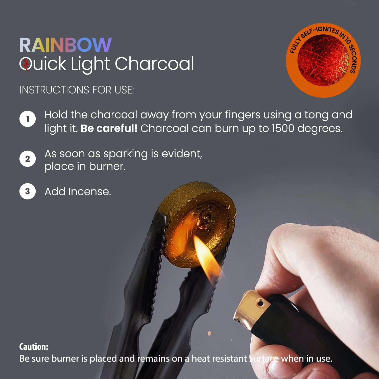 Sunlight Quick-light Color Charcoal 33mm | 100 Charcoal Discs
