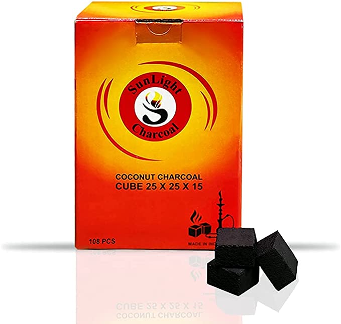 Sunlight Coconut Hookah Charcoal Flats - 108 Pcs