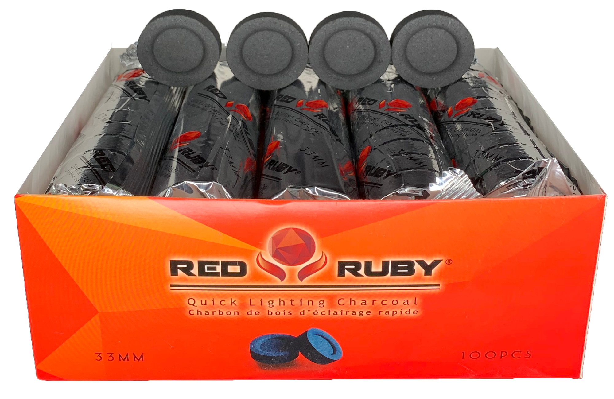 Red Ruby Quick Light Charcoal 33MM