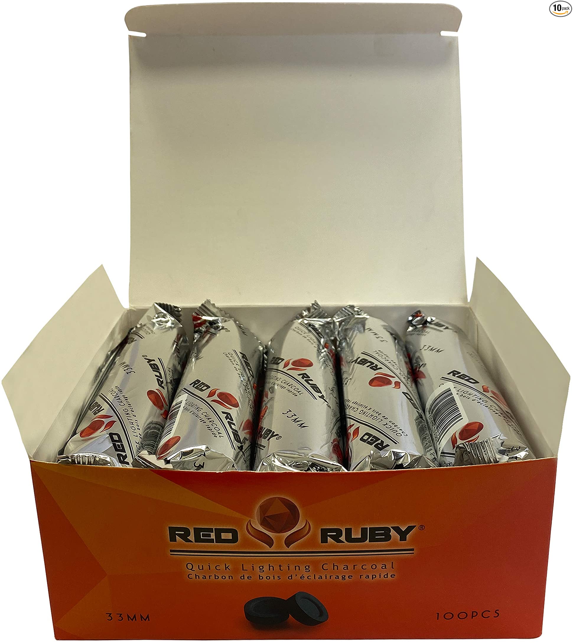 Red Ruby Quick Light Charcoal 33MM