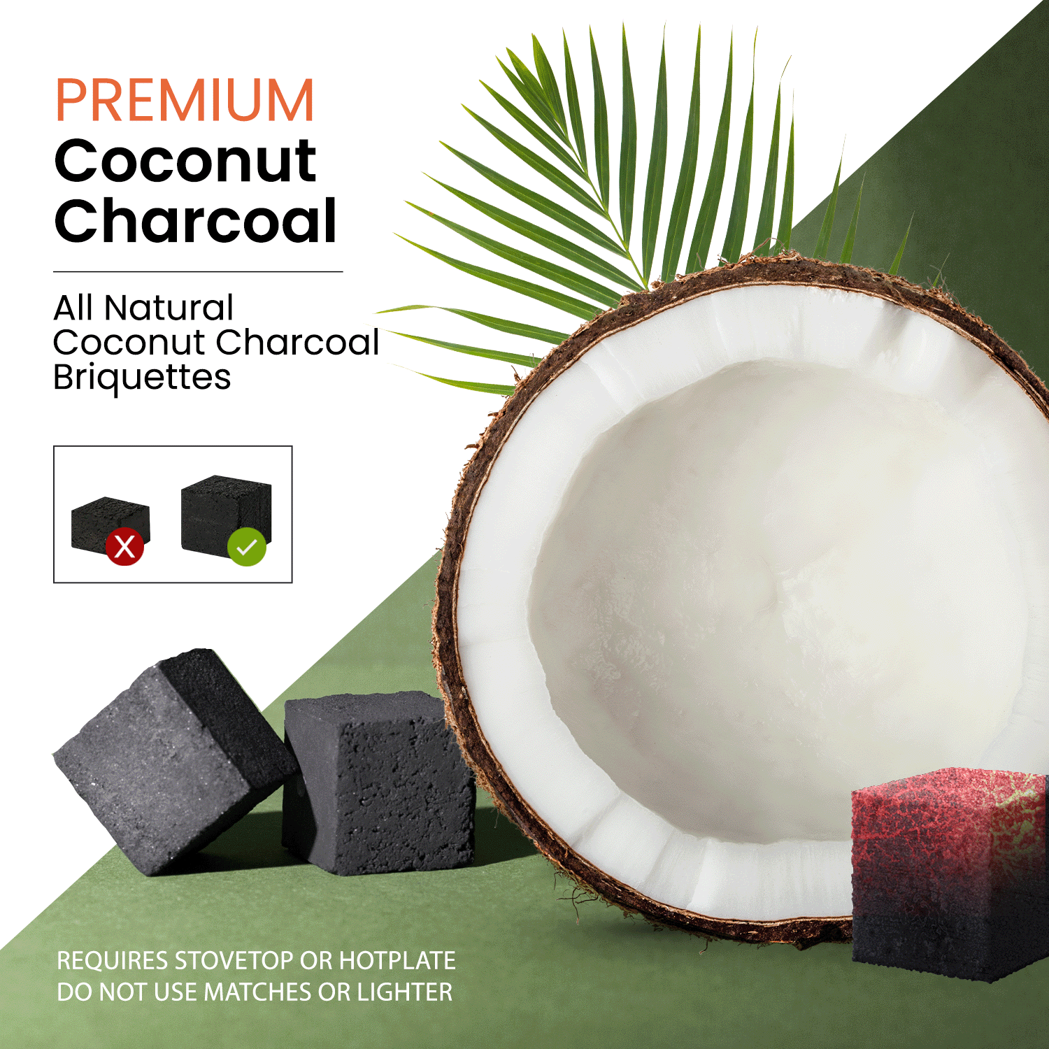 Sunlight Coconut Hookah Charcoal Cubes - 72 Pcs