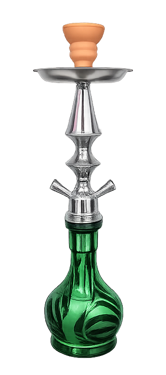 Omnis J14 Hookah – 2 Hose Premium Hookah Set with Glass Base & Clay Bowl