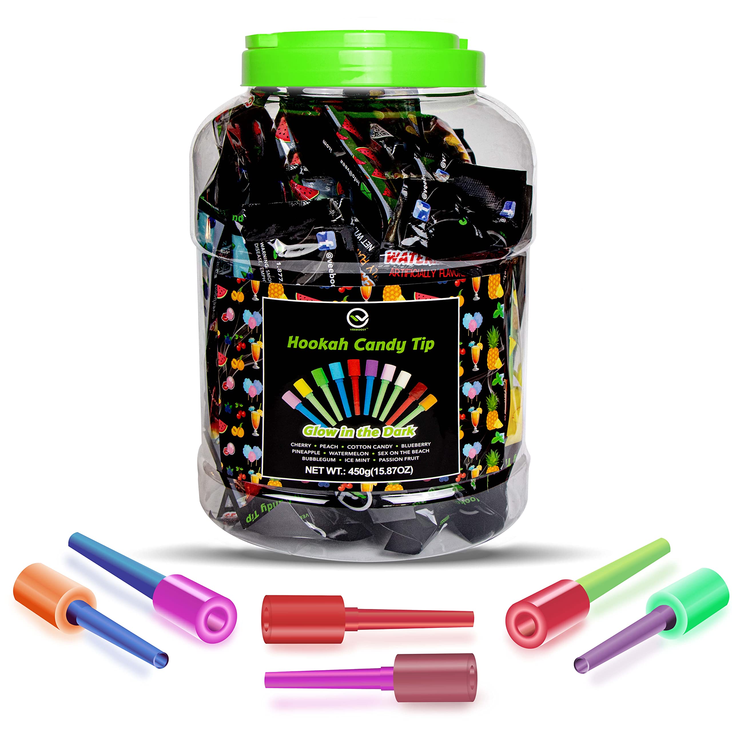 Candy Mouth Tips - Glow in the dark - 50 Piece Jar